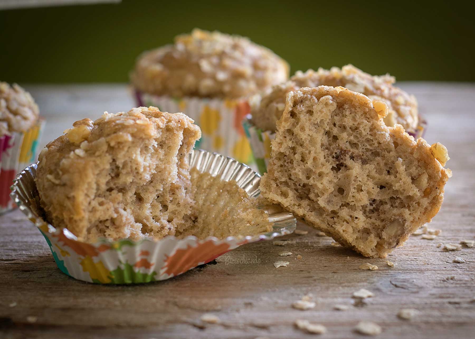 Muffins Integrales de Plátano y Cacahuete (sin azúcar ni edulcorantes